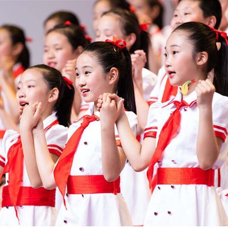 现货速发我是红领巾表演舞蹈服装中小学生儿童纱裙合唱服少先队员