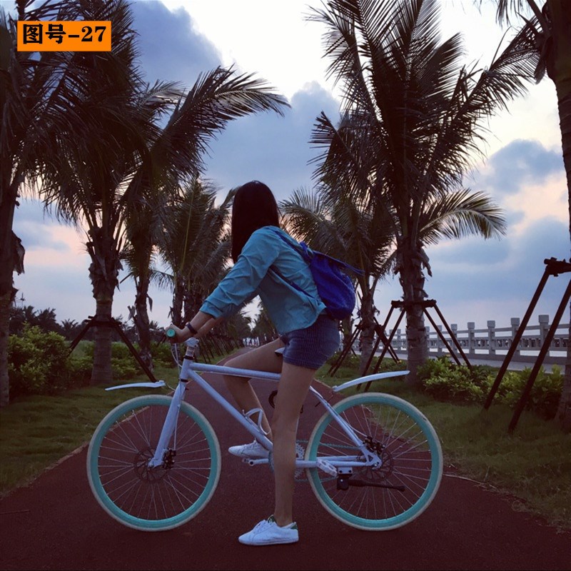速发死飞自行车男款活飞变速倒刹彩色车公路赛车26寸24寸学生单车