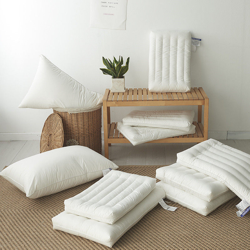 速发纯棉儿明低枕芯柔软超用决童子低枕头单人家薄 48*74一只装