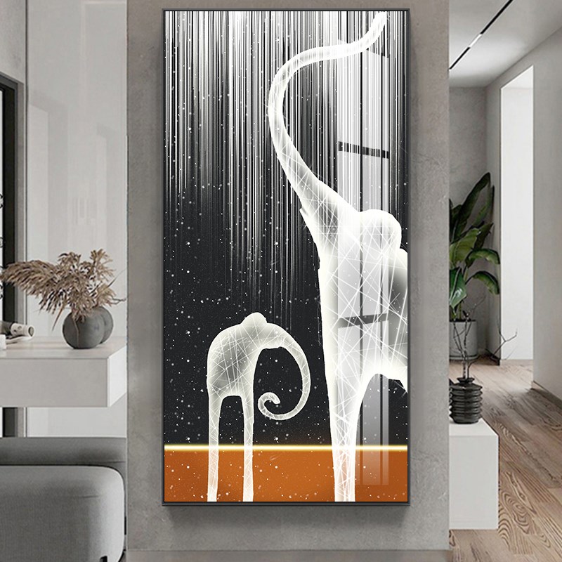 速发抽象吉象图案玄关装饰画进门墙画客厅走廊过道挂画正户入对门