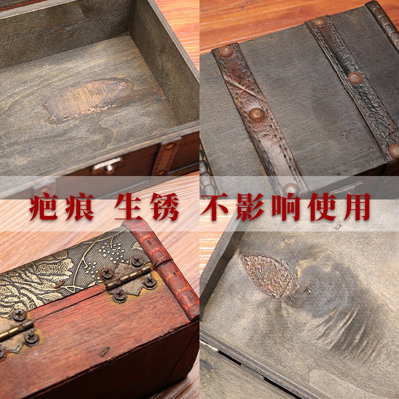 速发BKK盒用木质桌面收纳实储物盒百古木箱子带盖小木盒木制复宝