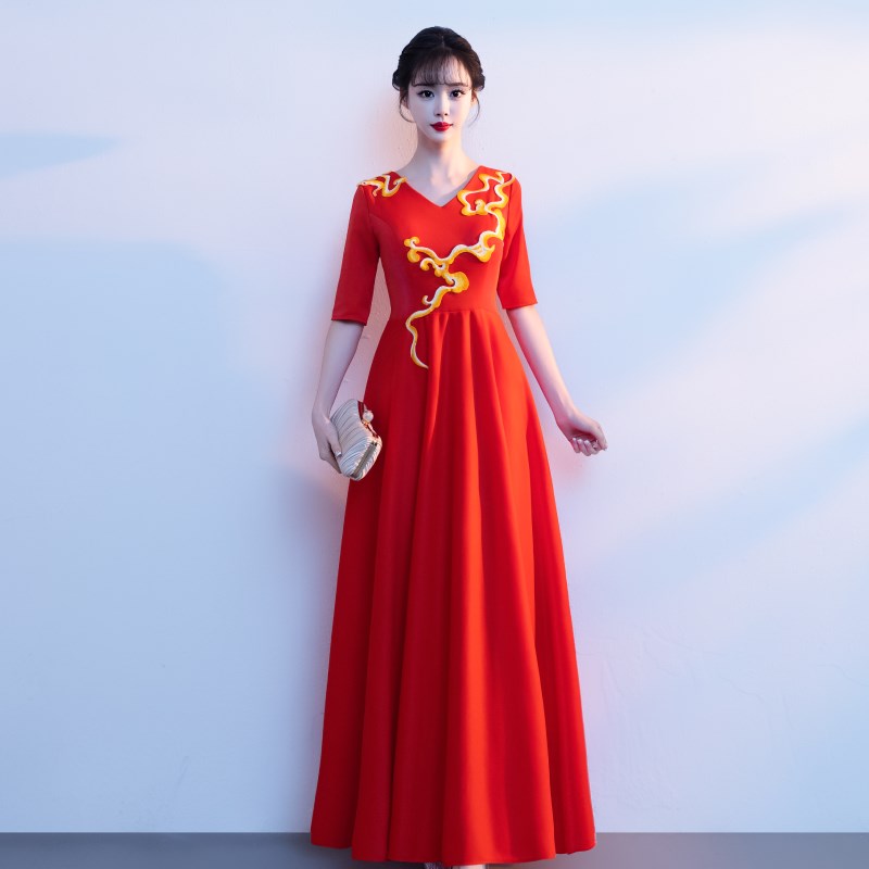 现货速发大合唱演出服长裙气质宴会指挥服唱红歌比赛合唱团礼服
