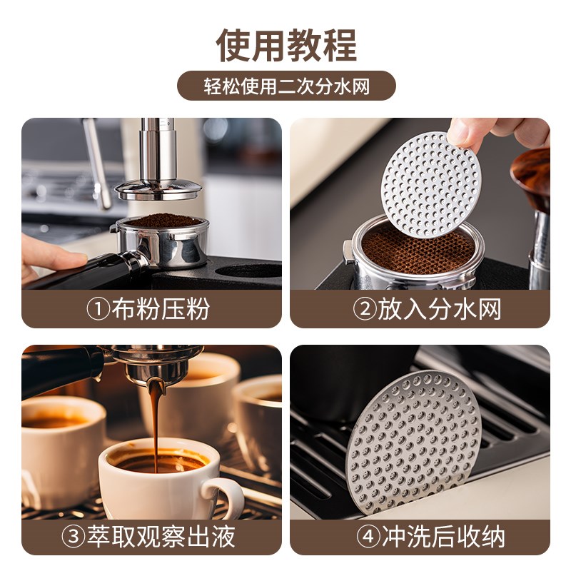 现货速发二次分水网咖啡滤网意式咖啡机粉碗滤纸烧结片51/5/58mm