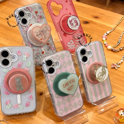 情人节爱心捏捏乐泡泡骚磁吸气囊手机支架PopSockets圆啪嗒粘贴