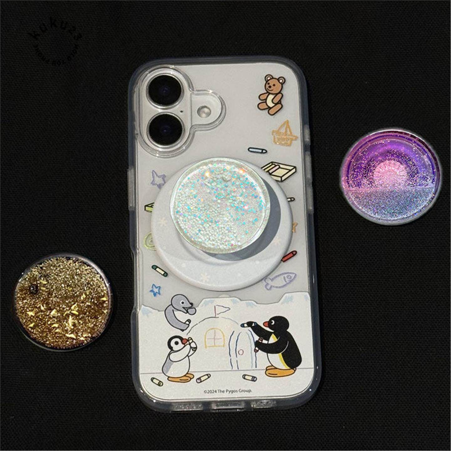 自然景观焰火雪花片片手机支架花季气囊伸缩黄金流沙可替换磁吸帽