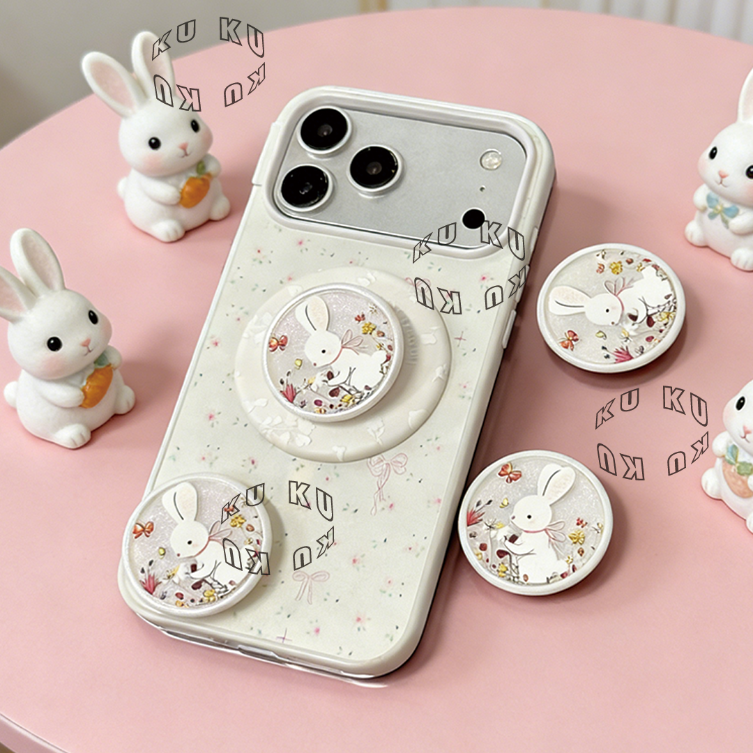 花花兔双层印花泡泡闪闪可拆卸手机气囊磁吸支架啪嗒可爱小兔动物,3C数码配件,手机支架/手机座,淘宝优惠券,粉丝福利购,淘宝优惠卷