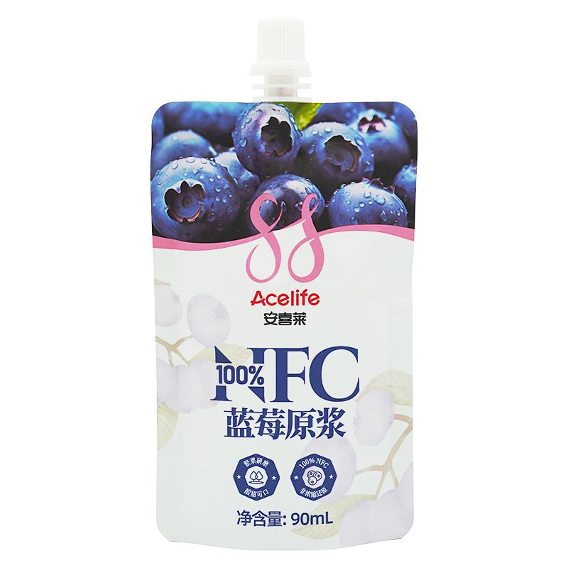 卫视大兴安岭蓝莓汁NFC100%原汁花青素非浓缩蓝莓原浆饮90ml
