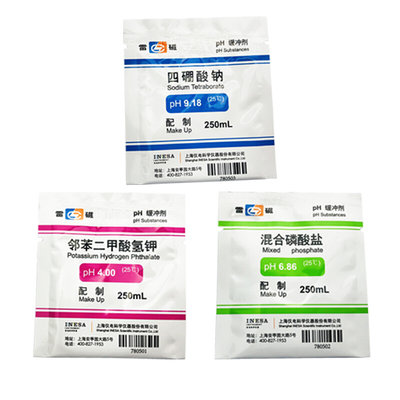 上海雷磁pH缓冲剂 pH4.00 6.86 9.18 标准缓冲试剂缓冲液指示剂