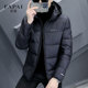 时尚 法派 连帽外套 新款 加厚保暖男士 90%白鸭绒 轻薄羽绒服冬季