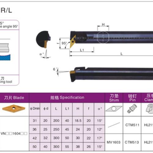 95度数控内孔车刀杆复合式 S20R/S25S/S32T/S40T-MVUNR16/MVUNL16
