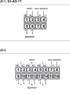 S3-AD-1 S3-AD-1T S3-AD-3 S3-AD-3T电流变送器 台技转换器