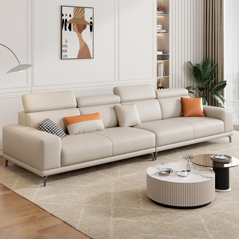2023年新款简约现代真皮沙发头层牛皮小户型家用客W厅轻奢直排组