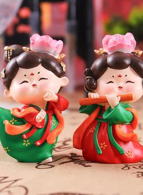 国潮古风大唐仕女唐小环桌面装饰摆件西安文创纪念品创意女生礼物