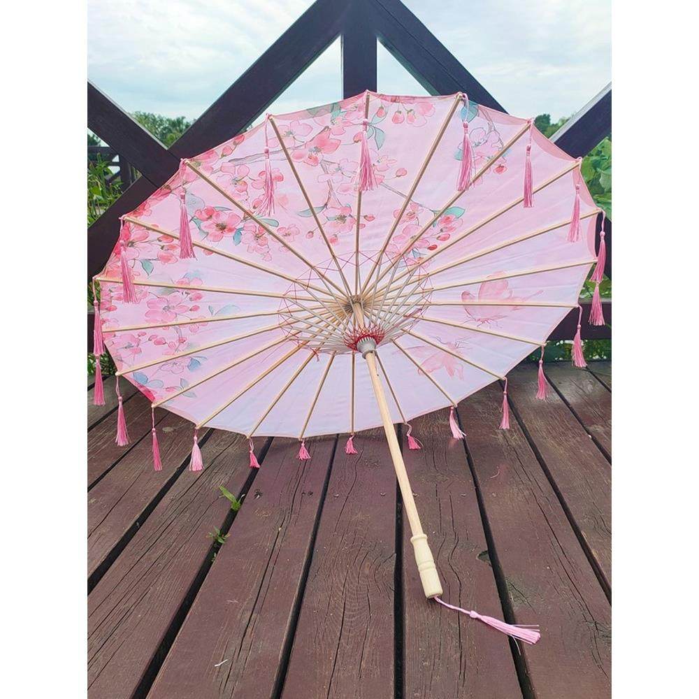 古风流苏飘带伞汉服道具古代古装伞演出走秀伞旗袍摄影舞蹈油纸伞