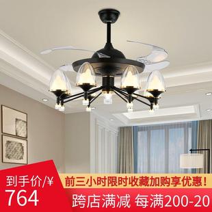 隐形风扇吊灯客厅灯餐厅北欧风扇灯带灯家用一体大风力隐形电扇灯