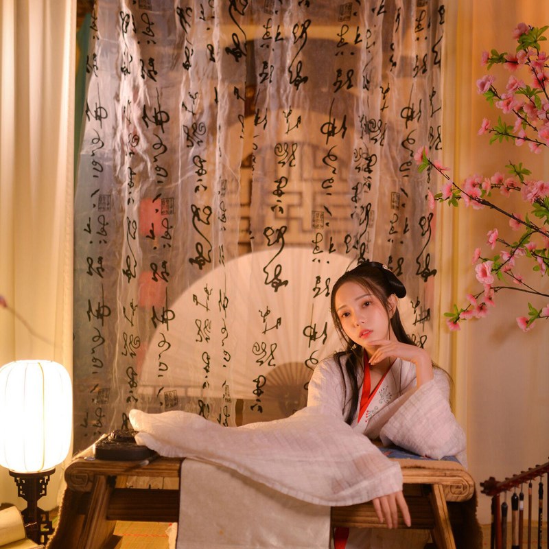 速发古风 服道具汉绣花背景子 影楼古装国风创意卷轴字画桌布摆件