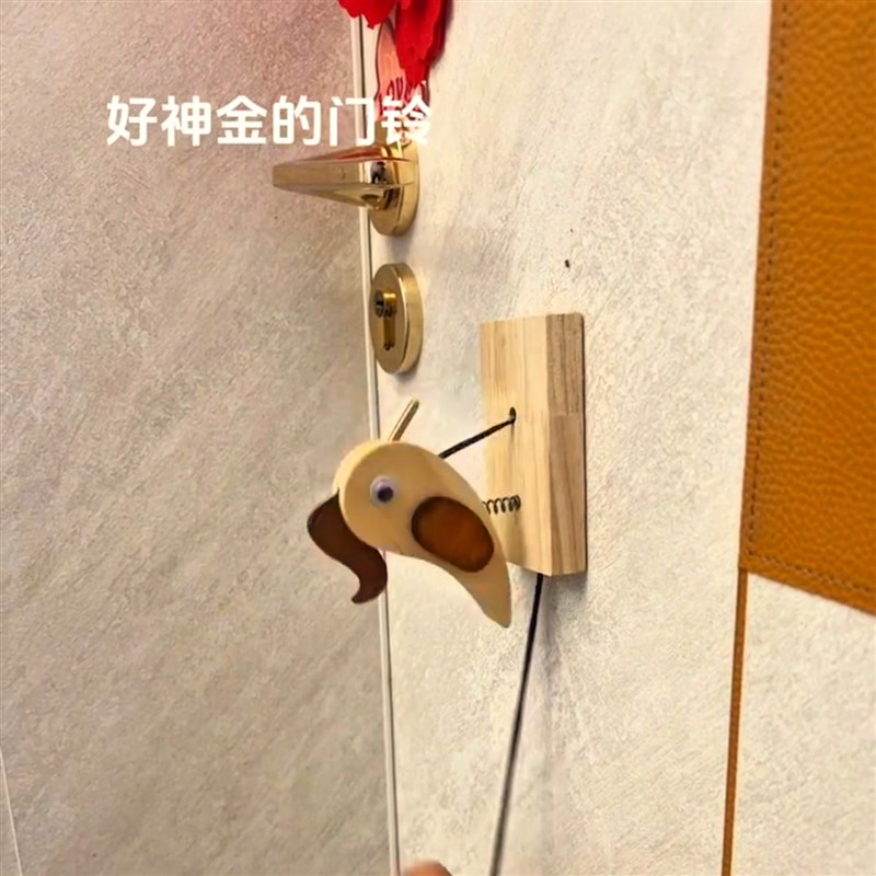 速发门铃拖拉敲门装饰挂件民宿创意摆件玩具家用纯手工装饰门铃