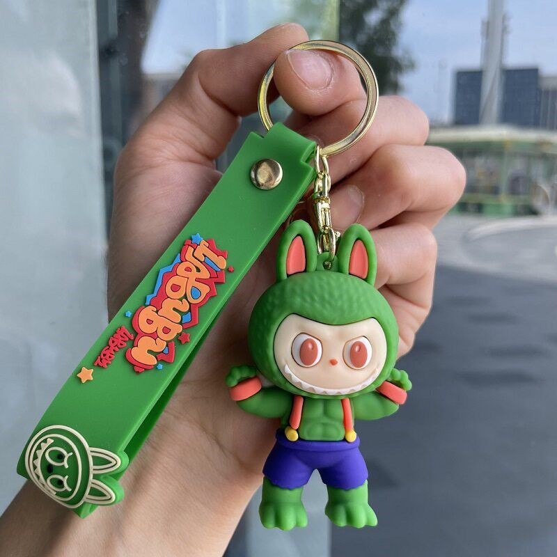 速发labu拉布bu布挂件蜘蛛侠蝙蝠侠扣链圈环包挂