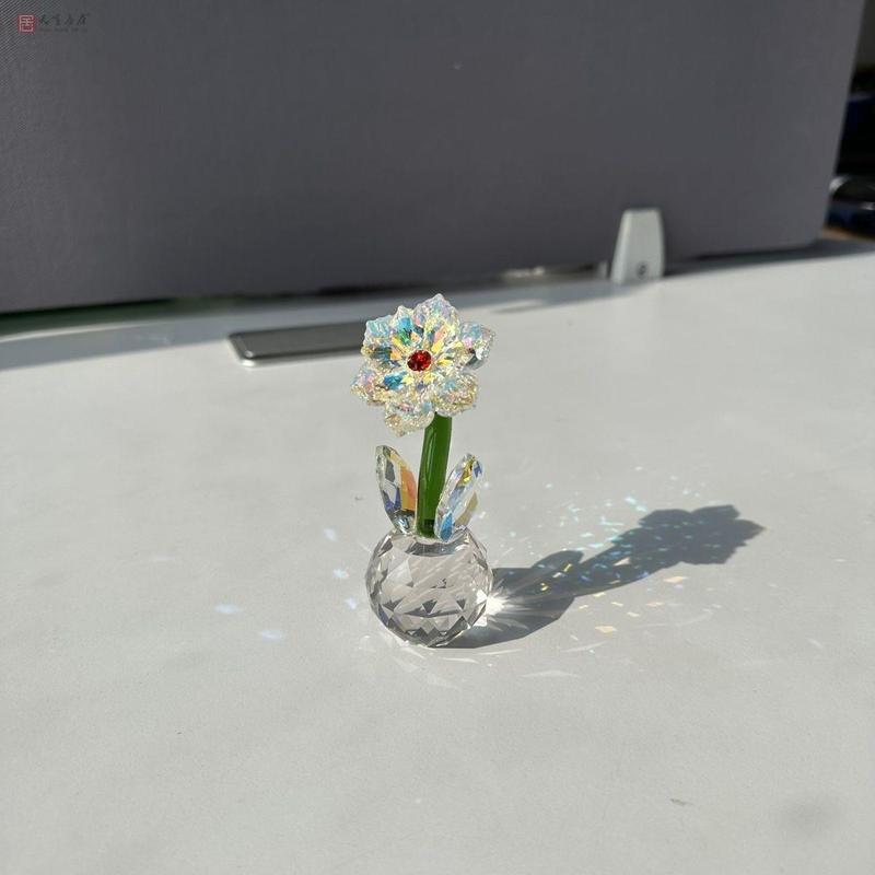 速发水晶太桌朵家居办公室书物摆件车内装饰品小朋友生日礼花送闺