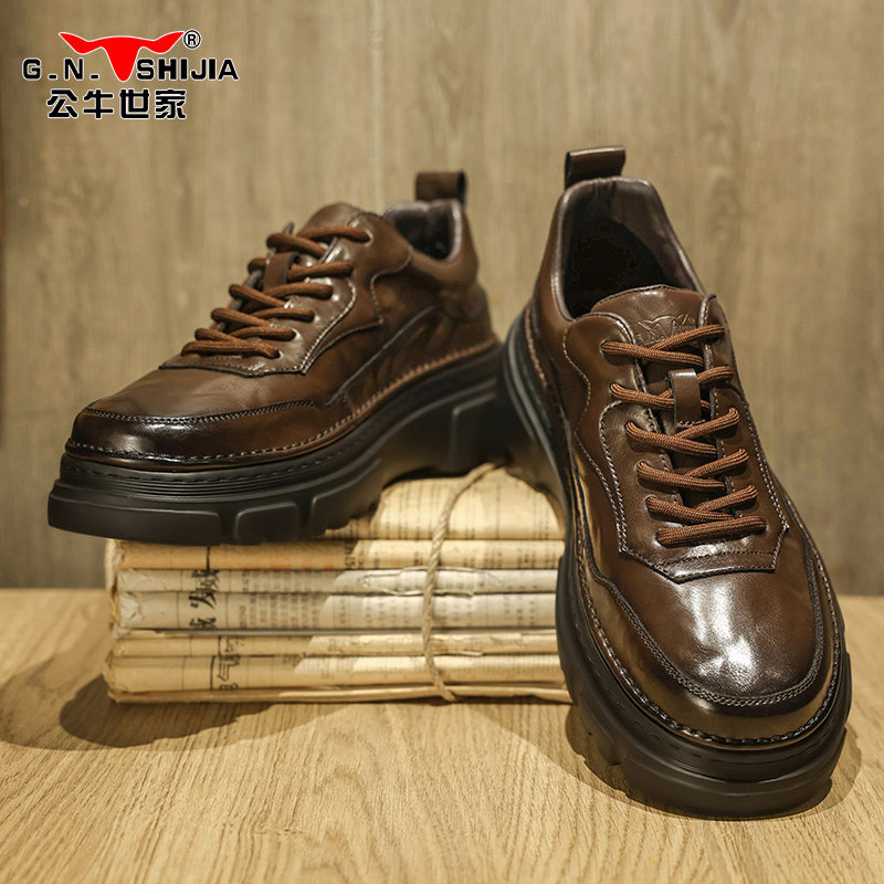 公牛世家冬季潮流百搭西装小皮鞋