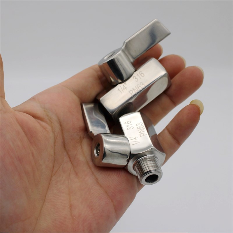 316不锈钢迷你球阀 内外丝微型抗压阀门水管螺纹开关 2分 4分DN15