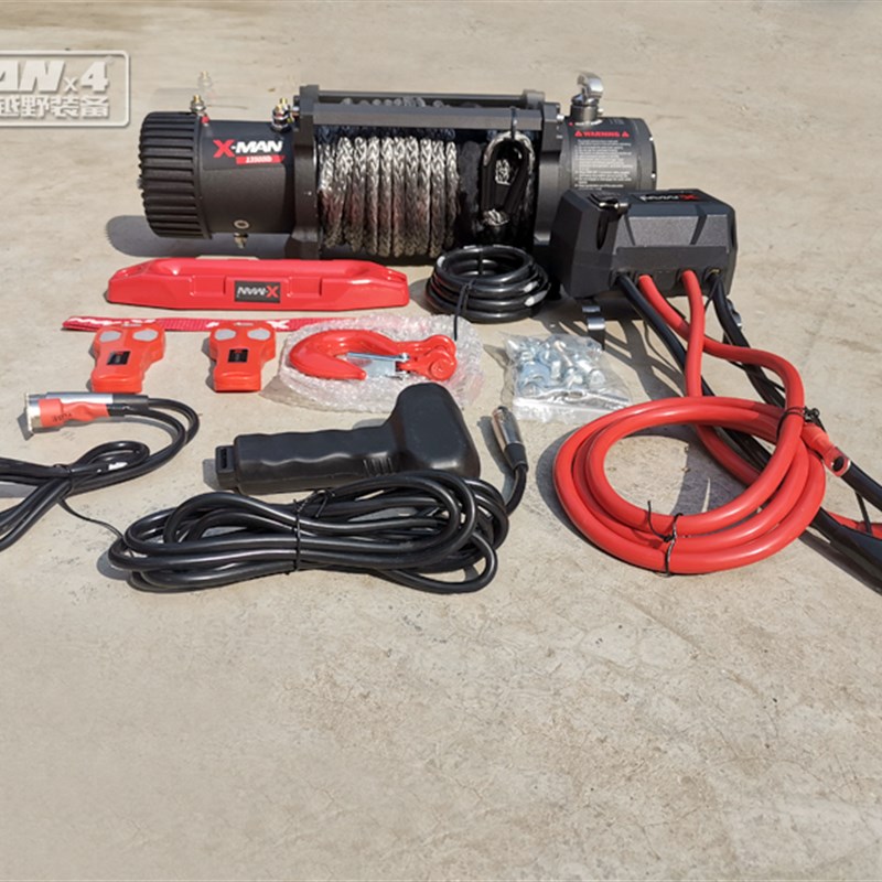 13500磅尼龙绳越野车专用电动绞盘/车载 电动绞盘/汽车专用绞盘