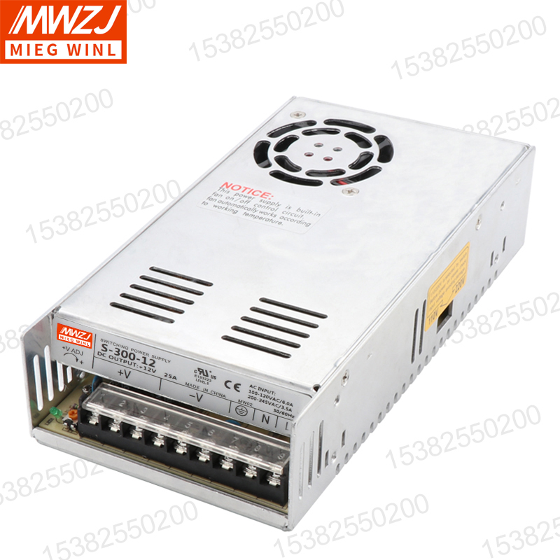 明伟300W开关电源 S-300-24 24V12.5A 12V25A 5V60A 15V36V48V60V