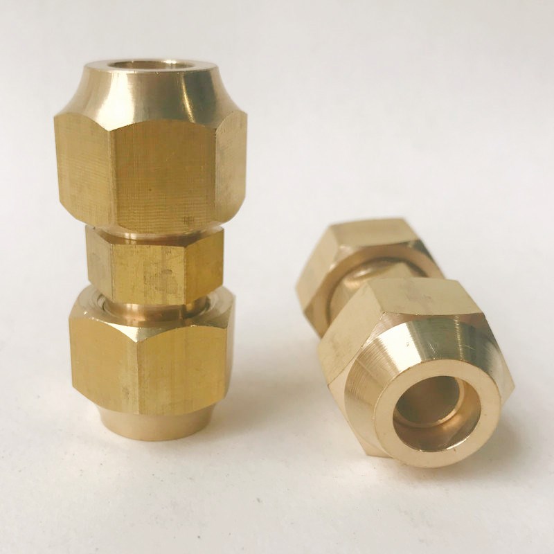 铜管延长连接纳子扩口双喇叭口加厚螺母制冷免焊黄铜接头