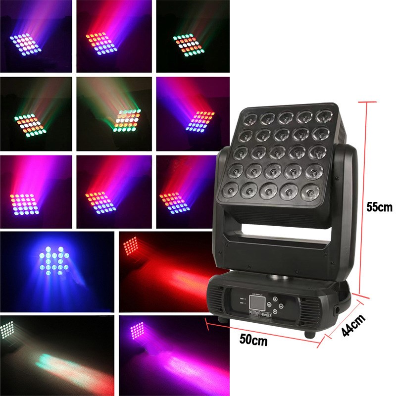 25颗摇头矩阵灯舞台灯 12W4合1 LED无极旋转染色酒吧stage light