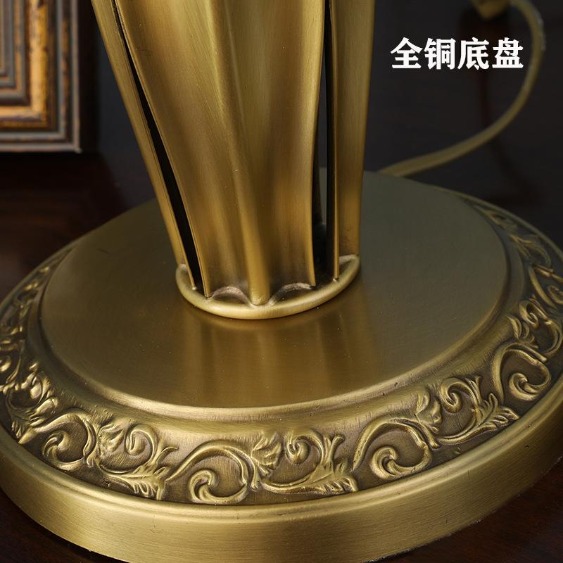 美式轻奢艺术田园全铜台灯简美家用工程创意温馨沙发茶几卧室灯具