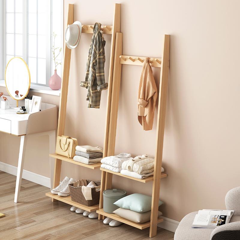 衣架落地进门入户卧室衣帽架实木室内贴墙挂衣架次净隔夜衣服收纳