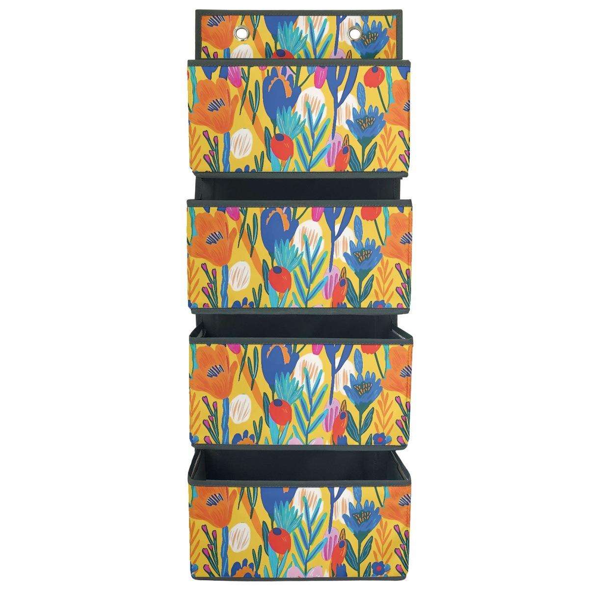 外贸货源挂墙收纳盒碎花印花悬挂式门后储物挂袋宿舍家用工厂直发