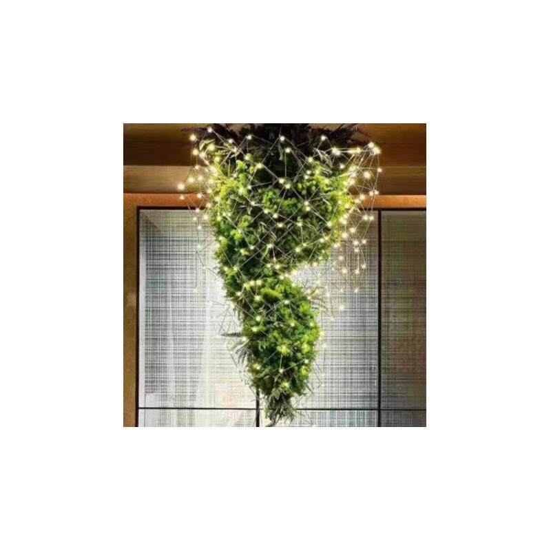 售楼部客厅酒店餐厅别墅楼道现代网红绿植光立方灯具