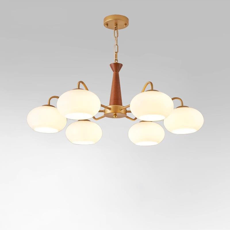 奶油柿子吊灯客厅主灯简约现代风卧室房间餐厅灯法式中古网红灯具