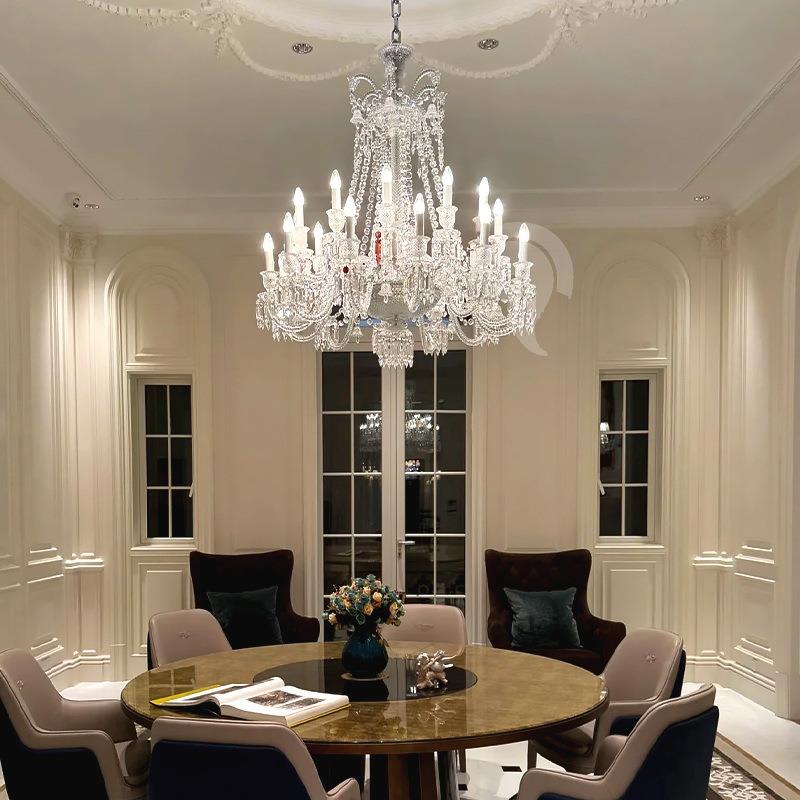 轻奢法式水晶吊灯LOFT别墅复式楼挑空高层大客厅餐厅大气灯具