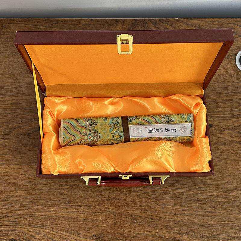 厂家直销富春山居图丝绸画木盒套装精美工艺品送礼佳品可支持