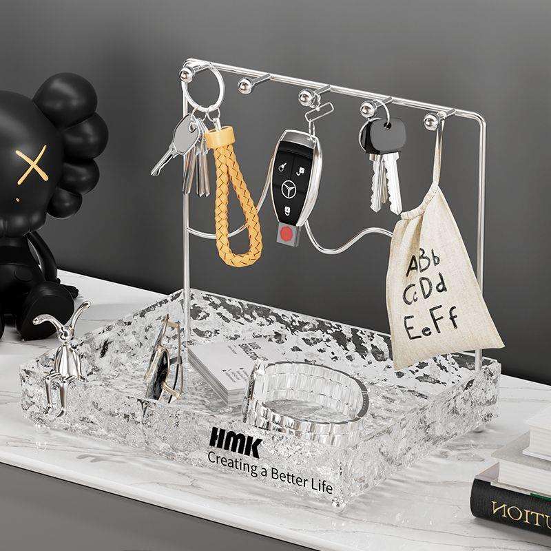 新款挂钥匙收纳摆件入门钥匙收纳网红台面玄关托盘装饰桌面架子