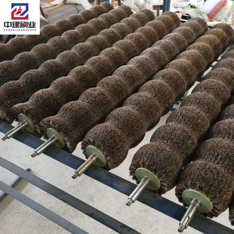 蔬菜水果抛光打蜡清洗辊马尾滚筒刷柔软不伤外皮动物毛刷辊防静电