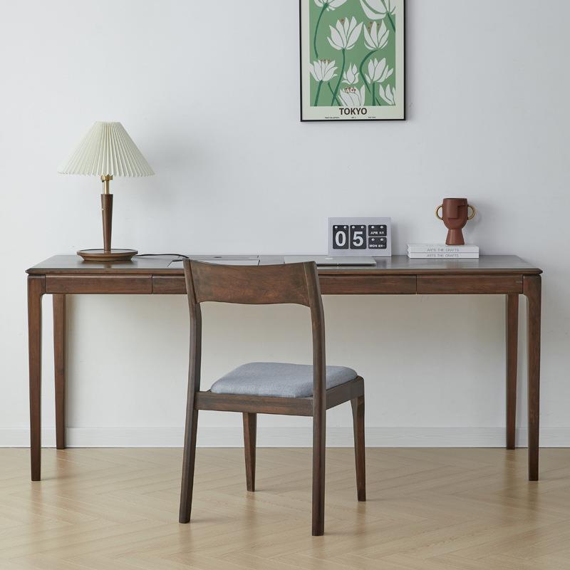 樱桃木书桌胡桃木学习桌红橡木办公桌实木写字桌书房桌家用桌电脑