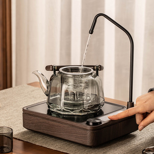 电陶炉抽水一体煮茶器茶炉家用室内玻璃茶壶耐高温蒸煮烧水壶煮茶