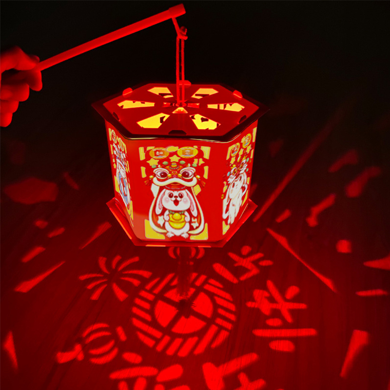 速发2024手提节包笼元旦纸幼儿园儿童龙年手工材料灯新款花宫灯