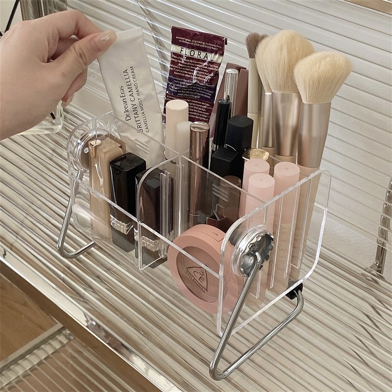 速发风化妆品化纳红口盒收妆刷亚克力置物架眼影宿舍桌面架子