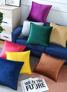 速发天鹅绒抱枕厅不含芯6靠沙发客套0垫套50绿色轻奢靠背套办公室