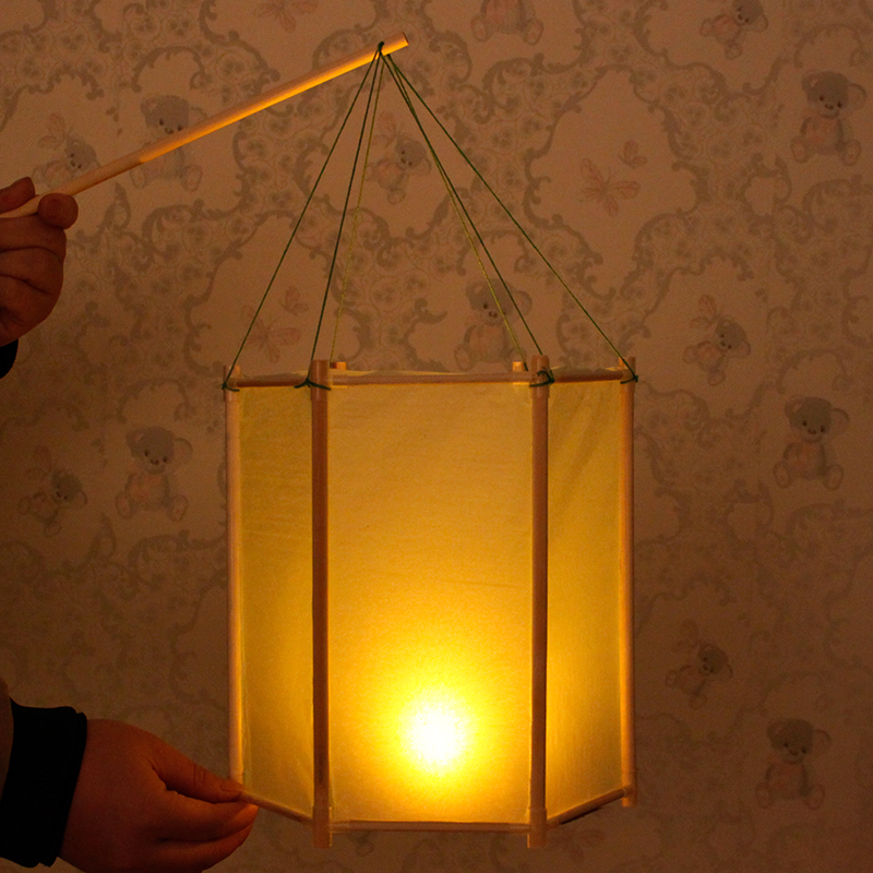 速发中秋灯工空包花灯笼儿童自制六边形宫手灯笼材料白幼儿园玩具