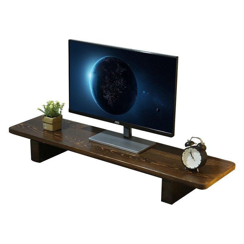 速发电脑增高架加长收纳支架台式桌面护颈底座实木置物架