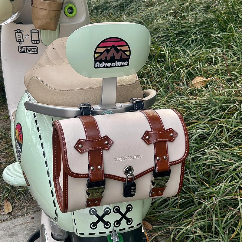 速发2AL5摩托车挂包后尾箱包踏防改装密码锁复古板水边包车头包