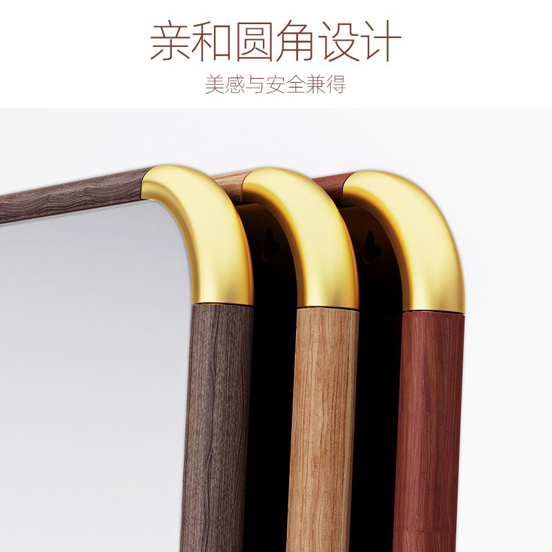 速发中式落地镜家用卧室壁挂贴墙试衣入户圆饰大装身全角穿衣镜