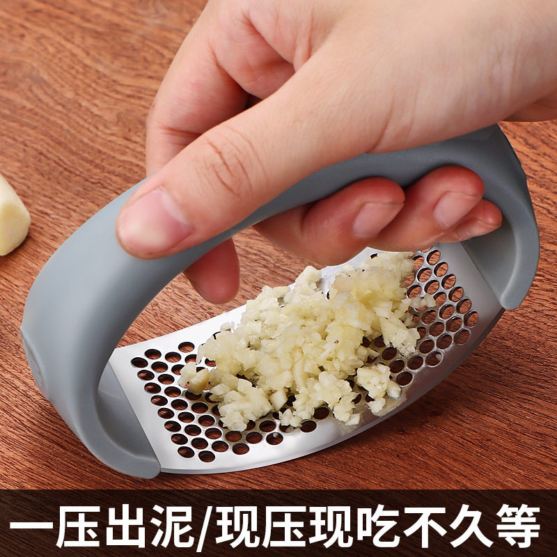 速发不锈钢手动环形压蒜器大蒜蓉蒜泥神器家蒜舀房捣用厨子拍蒜末