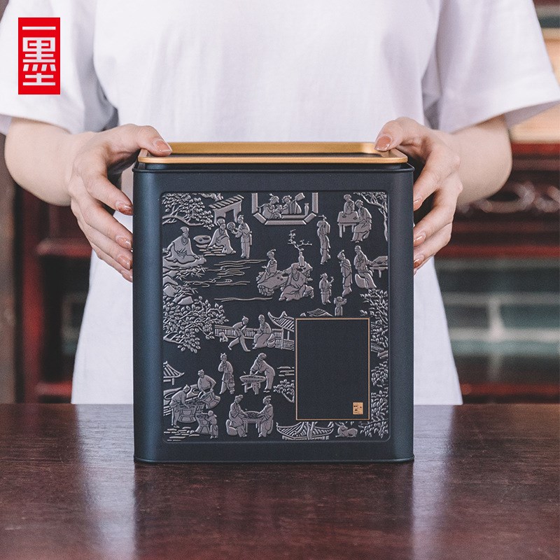 速发5H6小茶茶罐密封罐大号一斤装铁罐白叶复古S号马口铁收纳储存
