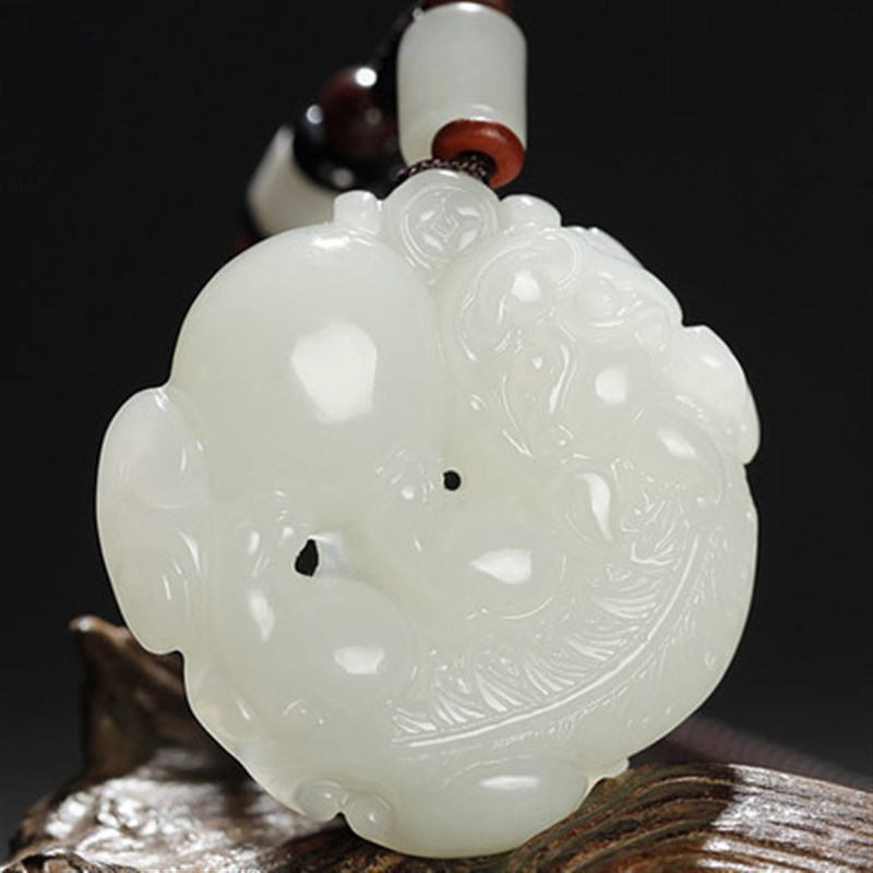 速发玉艺工器品新疆和田坠抱球貔貅吊玉和田玉貔貅挂件带